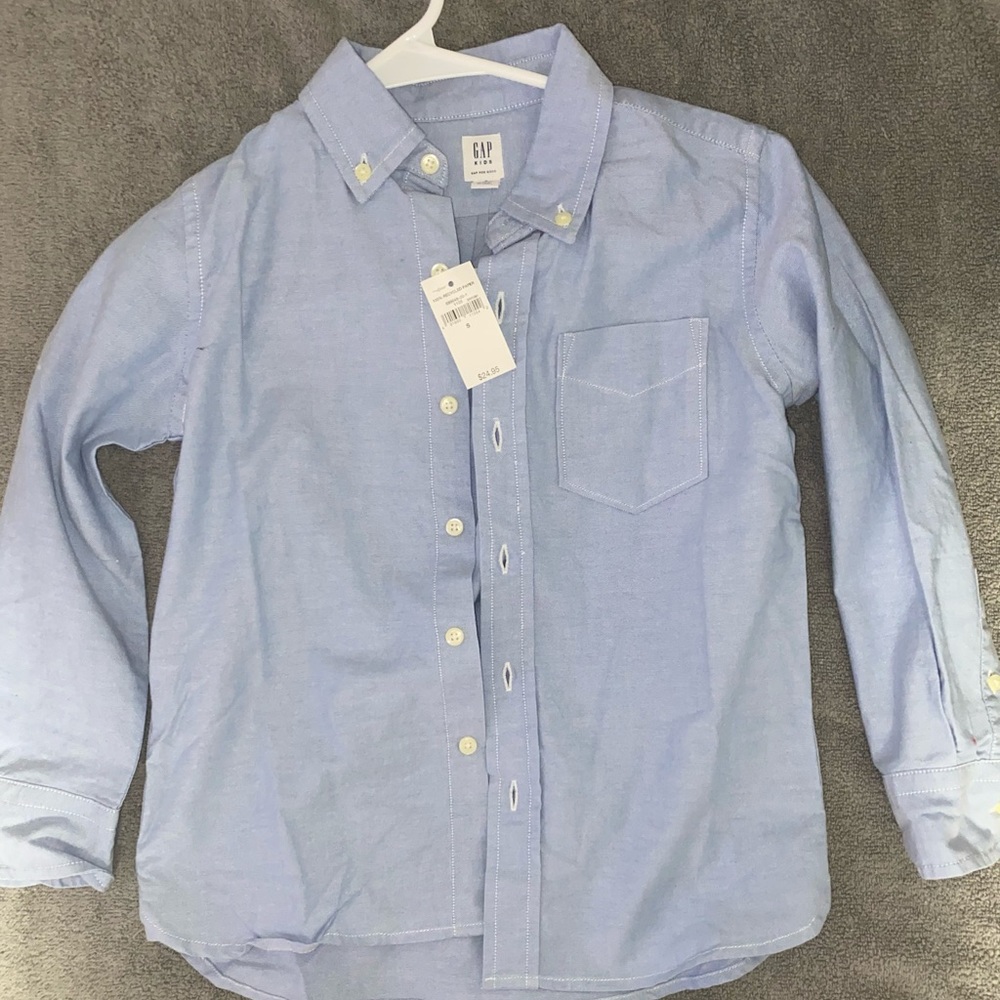 Blue (little boys) button down shirt